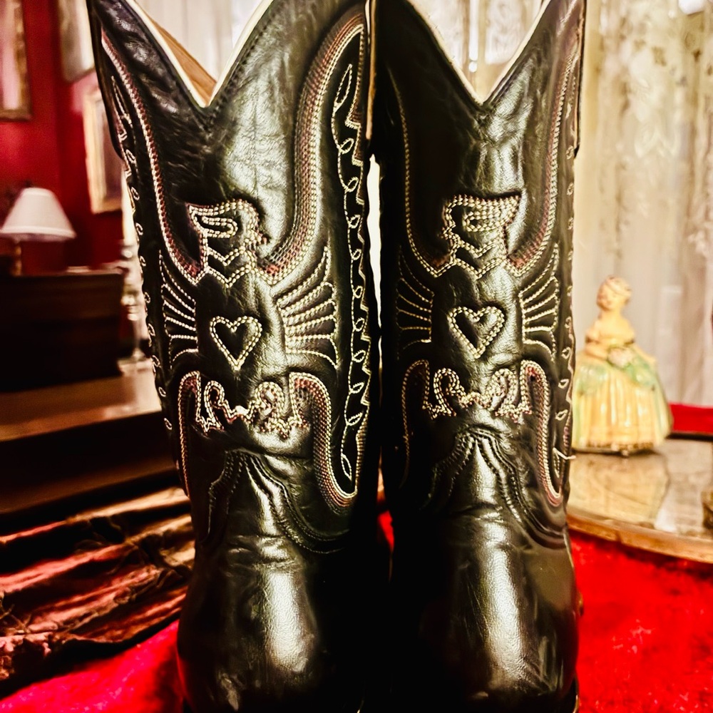 Heritage Boot Co Handmade Black “Jesse Dayton” Cowboy Boots - Women’s 6 - Picture 8 of 13